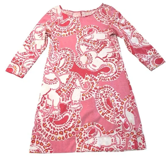 lilly pulitzer pink elephant dress Lilly Pulitzer Pink Elephant Dress Lilly Pulitzer Marlow Pink Elephant  Dress Size Medium